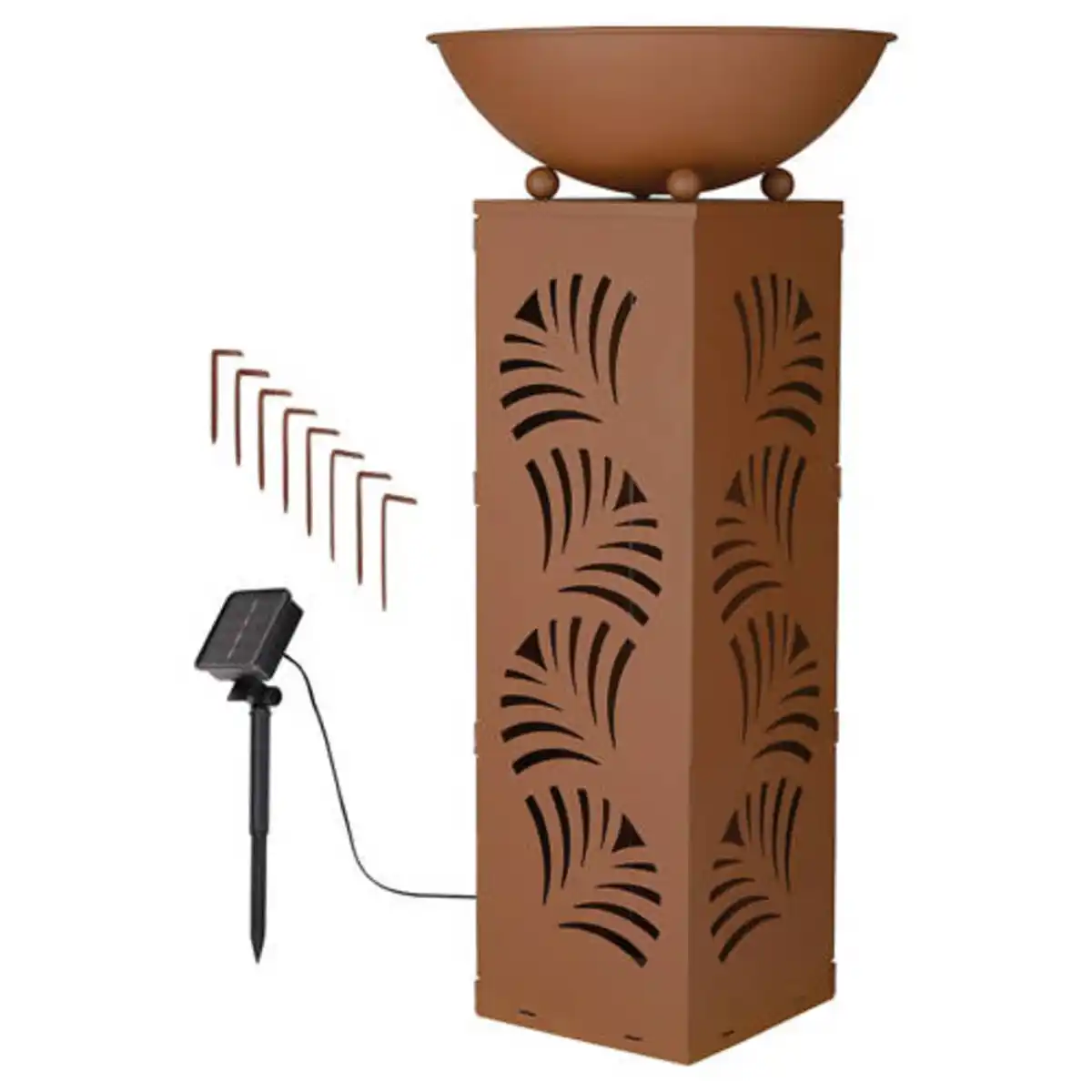 Bild 1 von BELAVI Solar-LED-Pflanzensäule, Gerade, Rostbraun
