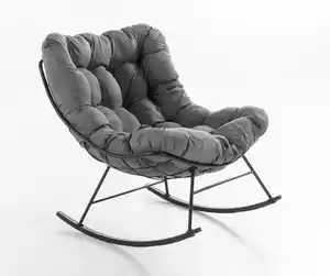 Schaukelstuhl aus Stahl mit Kissen, ca. 100 x 95 x 84 cm – Anthrazit