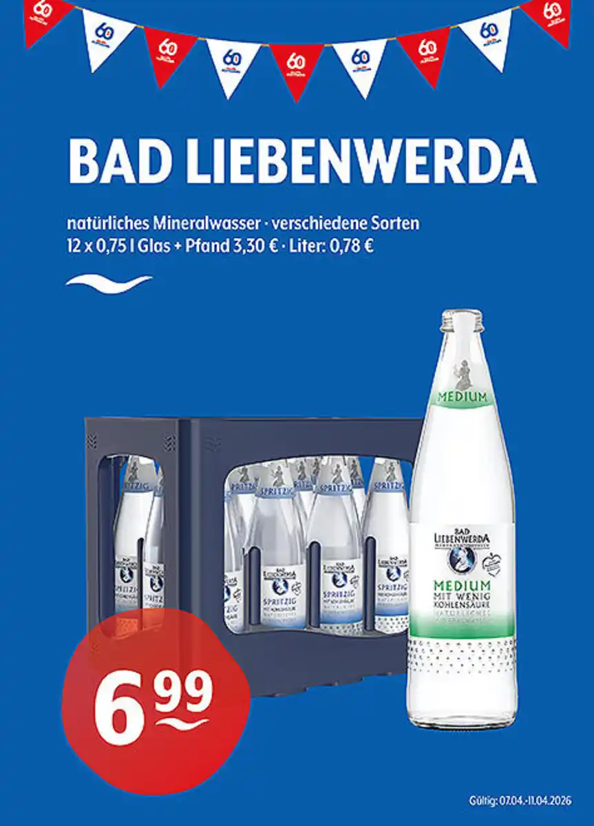 Bild 1 von BAD LIEBENWERDA natürliches Mineralwasser verschiedene Sorten