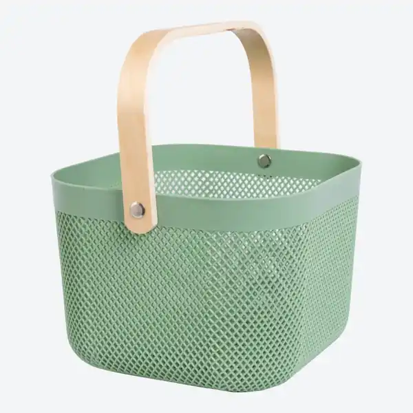 Bild 4 von Aufbewahrungskorb mit Bambusgriff, ca. 24x25,5x17,5 cm