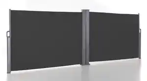 Doppel - Seitenmarkise aus Polyester, ca. 6,0 x 1,5 m - Anthrazit