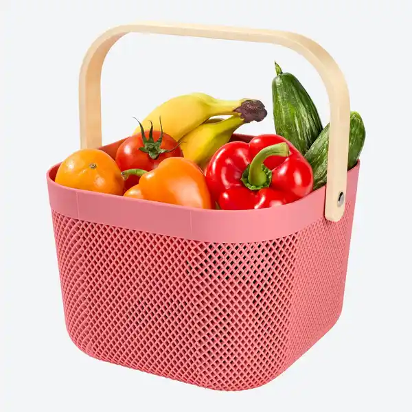 Bild 3 von Aufbewahrungskorb mit Bambusgriff, ca. 24x25,5x17,5 cm