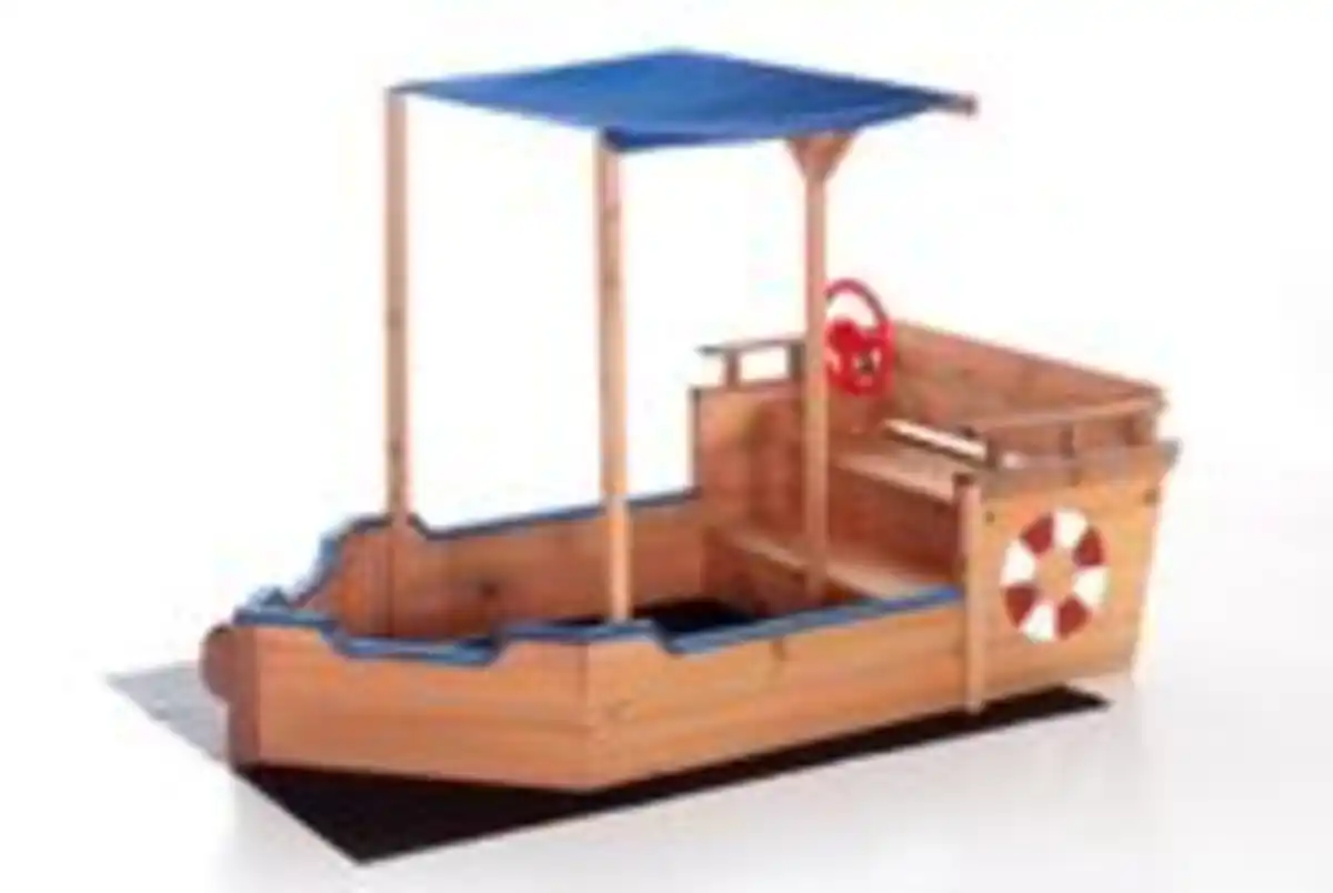 Bild 3 von Sandkasten Schiffsoptik aus 100% massivem Tannenholz, ca.160cm x 78 cm x 100 cm