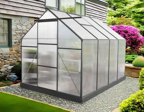 Bild 3 von Aluminium Gewächshaus mit Dachfenster "Hanoi" , ca. 250 x 190 x 207 cm - Silber