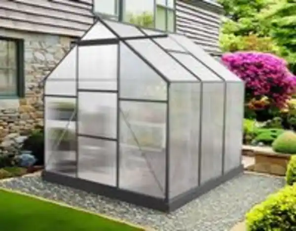 Bild 2 von Aluminium Gewächshaus mit Dachfenster "Hanoi" , ca. 190 x 190 x 207 cm - Silber