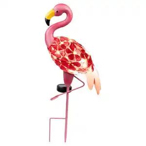 BELAVI Solar LED Metallfiguren, Flamingo