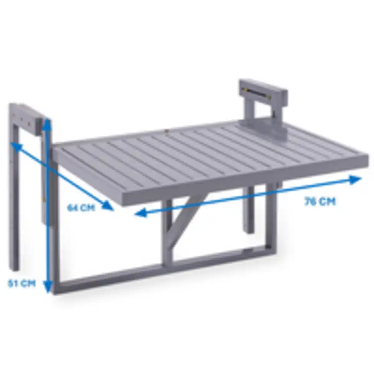 Bild 3 von Klappbarer Balkon-Hängetisch aus FSC Akazienholz, ca. 64 x 76 x 51 cm – Hellgrau