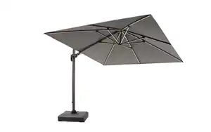 Sonnenschirm, grau, 300 x 256 cm, inkl. LED Solarbeleuchtung