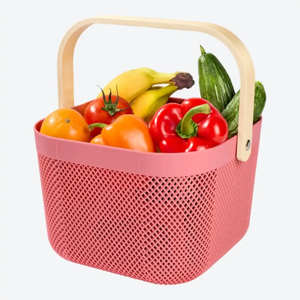 Bild 2 von Aufbewahrungskorb mit Bambusgriff, ca. 24x25,5x17,5 cm