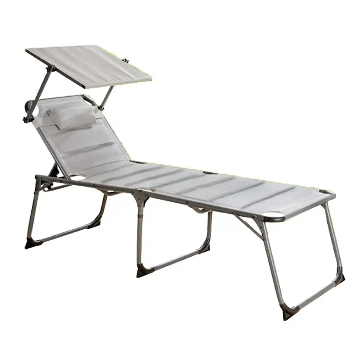 Bild 1 von Komfort-Sonnenliege inkl. Kissen gepolstert aus Aluminium, ca. 193 x 67 x 32 cm - Grau