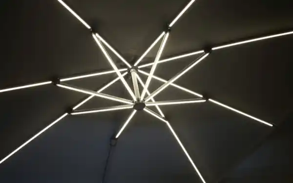 Bild 2 von Sonnenschirm, grau, 300 x 256 cm, inkl. LED Solarbeleuchtung