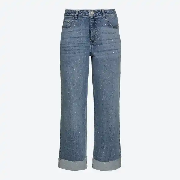 Bild 3 von Damen-Capri-Jeans mit Strasssteinen