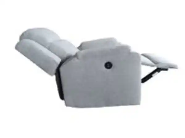 Bild 4 von 3tlg. Relaxsofa-Set aus Chenille - Hellgrau