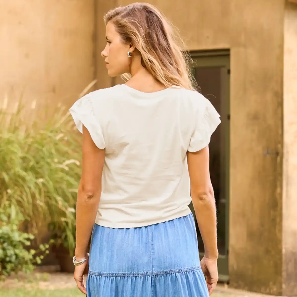 Bild 4 von Damen-T-Shirt mit Häkel-Einsatz