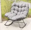 Bild 2 von Schaukelstuhl aus Stahl mit Kissen, ca. 100 x 95 x 84 cm – Anthrazit