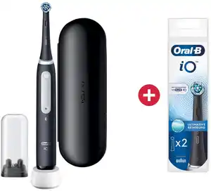 iO Series 4 Elektrische Zahnbürste + Dein Geschenk: Oral-B EB iO Ultimative Reinigung (2 Stk.) Ersatz-Aufsteckbürsten