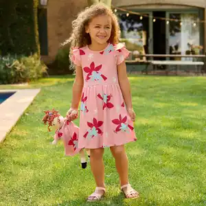 Kinder-Mädchen- und Puppenkleid-Set, 2-teilig