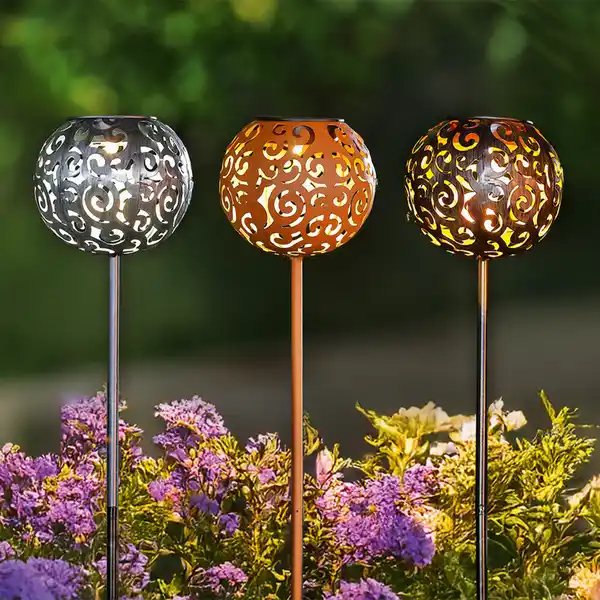 Bild 4 von LED-Solar-Gartenstecker aus Metall - Braun