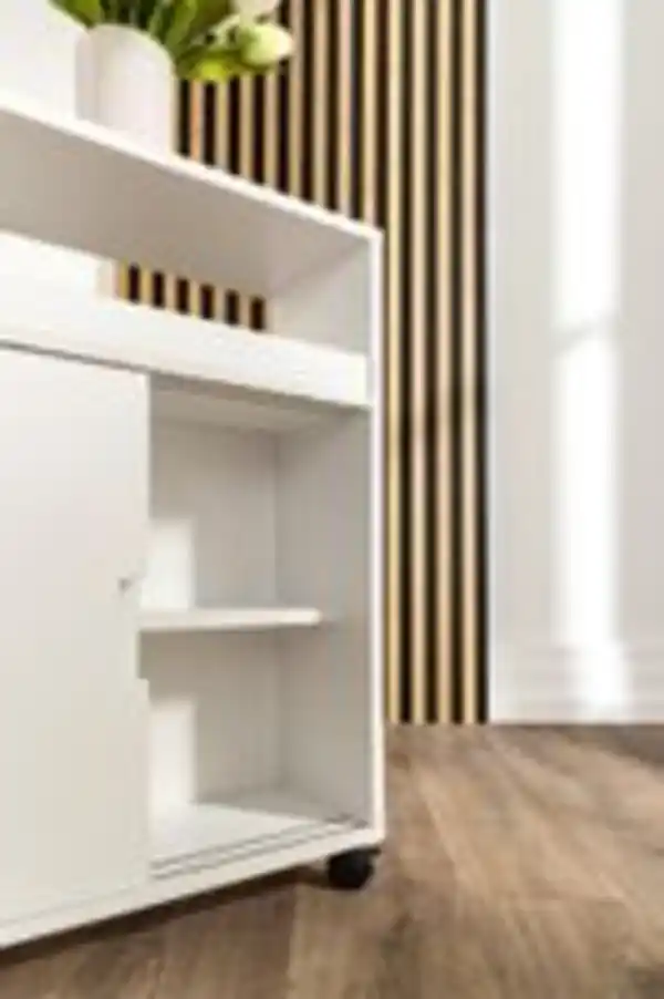 Bild 4 von Rollschrank mit Schubladen und Ablage, ca. 70 x 20 x 71 cm - Weiß