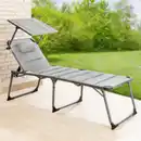Bild 2 von Komfort-Sonnenliege inkl. Kissen gepolstert aus Aluminium, ca. 193 x 67 x 32 cm - Grau