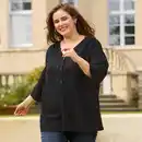 Bild 1 von Damen-Langarmshirt mit Knopfleiste, große Größen