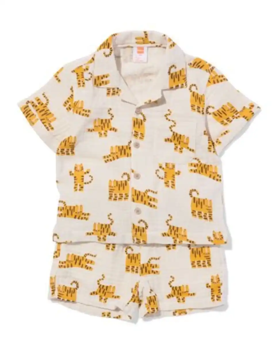 Bild 1 von Baby-Bekleidungsset, bequeme Passform, Musselin, Tiger ecru