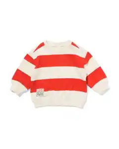 Baby-Pullover, gestreift rot