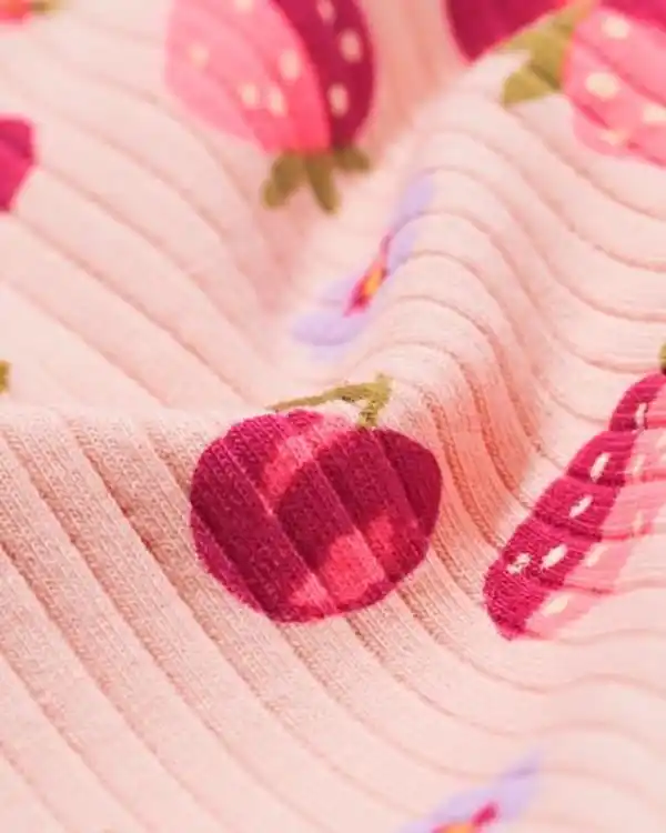 Bild 3 von Kinder-T-Shirt, gerippt, Erdbeere rosa