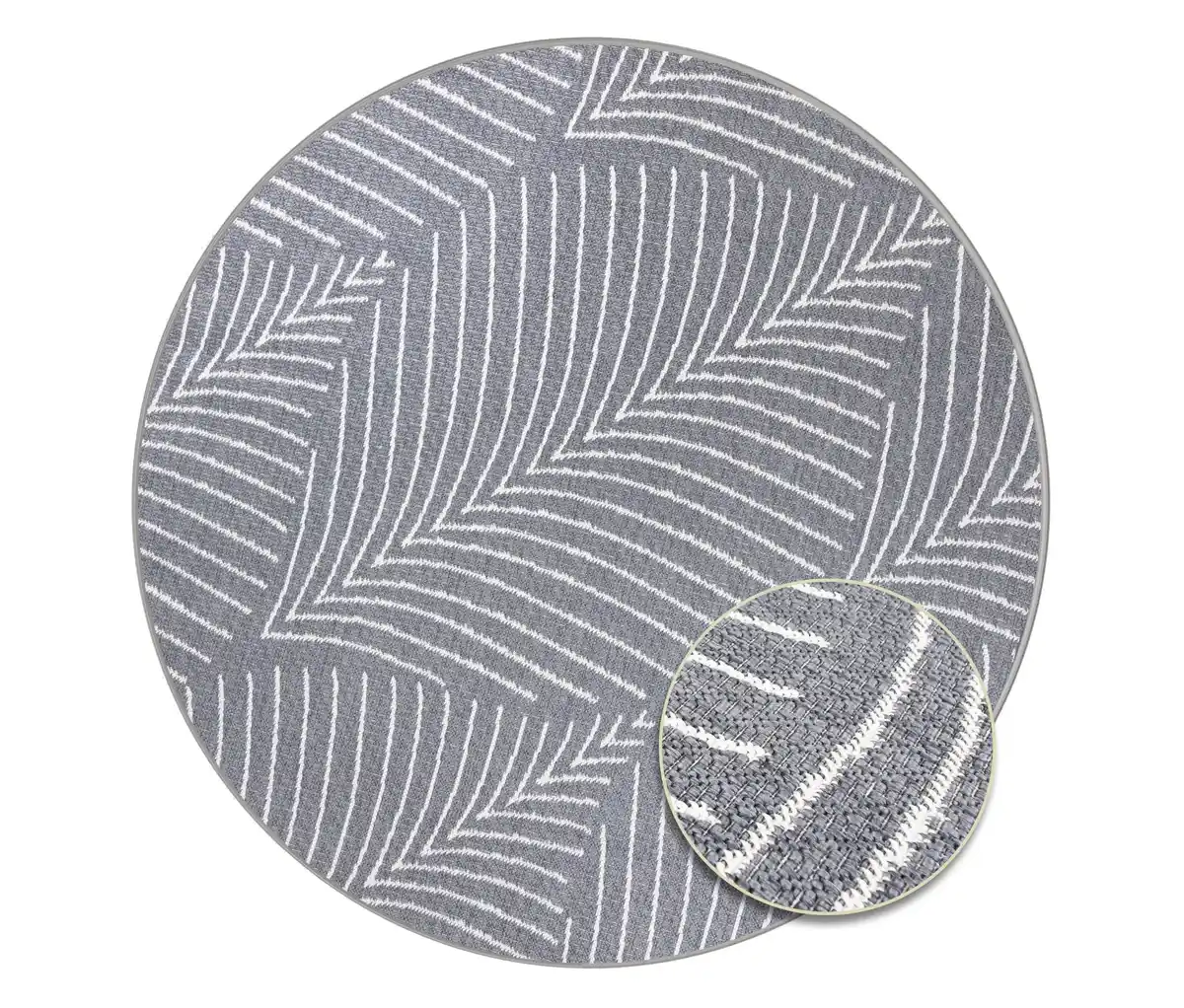 Bild 1 von Primaflor Outdoor-Wende-Teppich »Leaves«, grau, Ø 160 cm