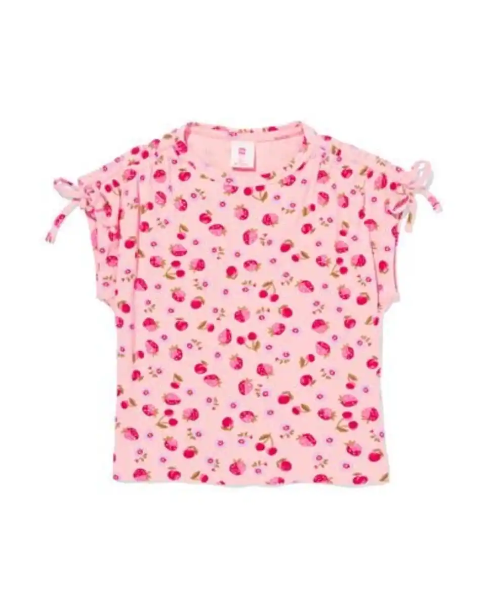 Bild 2 von Kinder-T-Shirt, gerippt, Erdbeere rosa