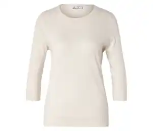 Feinstrickpullover mit Seide, creme