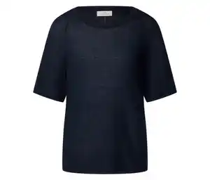 Feinstrick-Shirt, dunkelblau