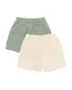 Bild 2 von Baby-Shorts, Comfort Fit, Sweatstoff, gestreift – 2 Stück grün