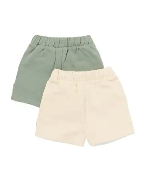 Bild 2 von Baby-Shorts, Comfort Fit, Sweatstoff, gestreift – 2 Stück grün