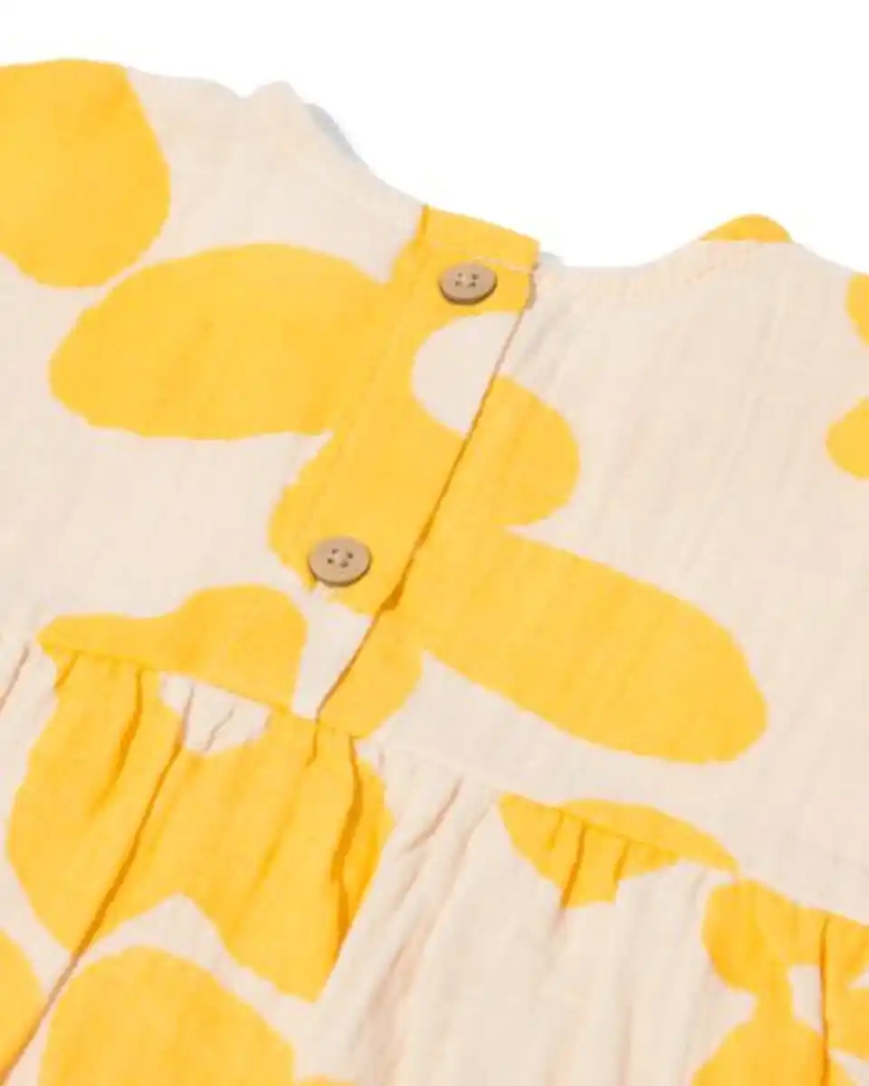 Bild 4 von Baby-Kleid, A-Linie, Musselin, Blumen gelb