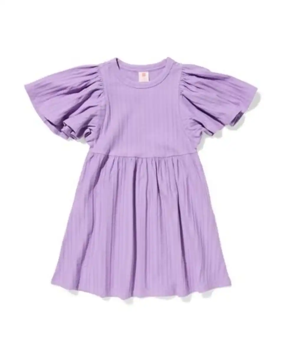 Bild 2 von Kinderkleid in A-Linie, gerippt violett