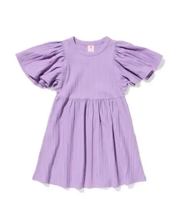 Bild 2 von Kinderkleid in A-Linie, gerippt violett
