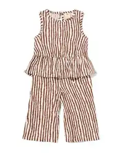 Baby-Bekleidungsset, Musselin, gestreift braun