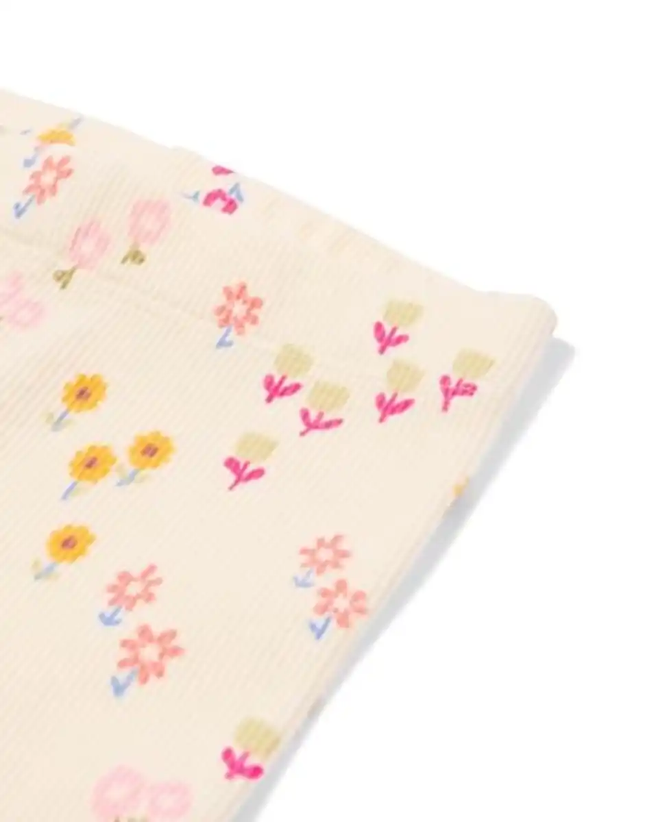 Bild 4 von Baby-Leggings mit Rippenstruktur, Blumen – 2 Stück blau