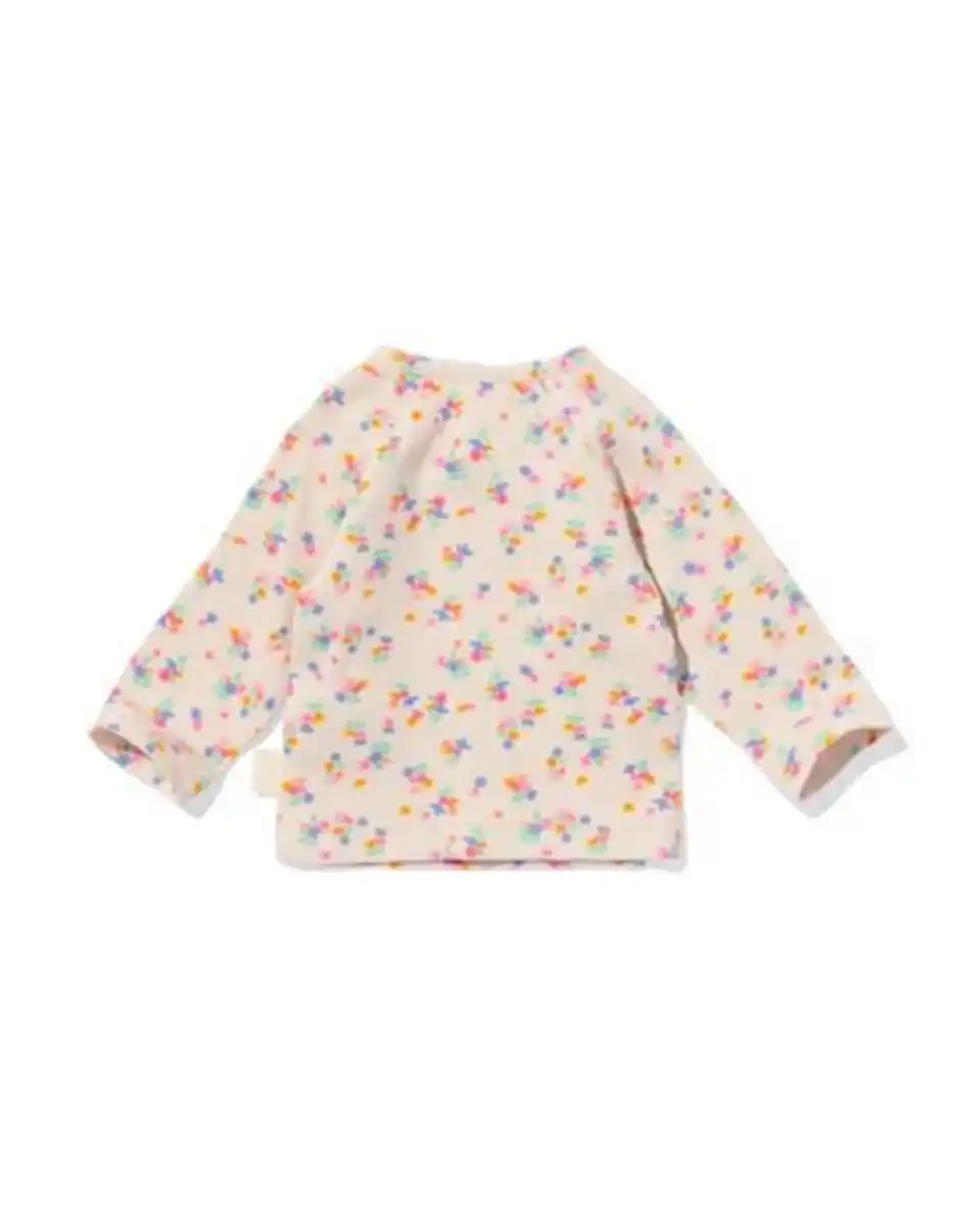 Bild 2 von Newborn-Wickel-T-Shirt, gerippt, Blumen sandfarben