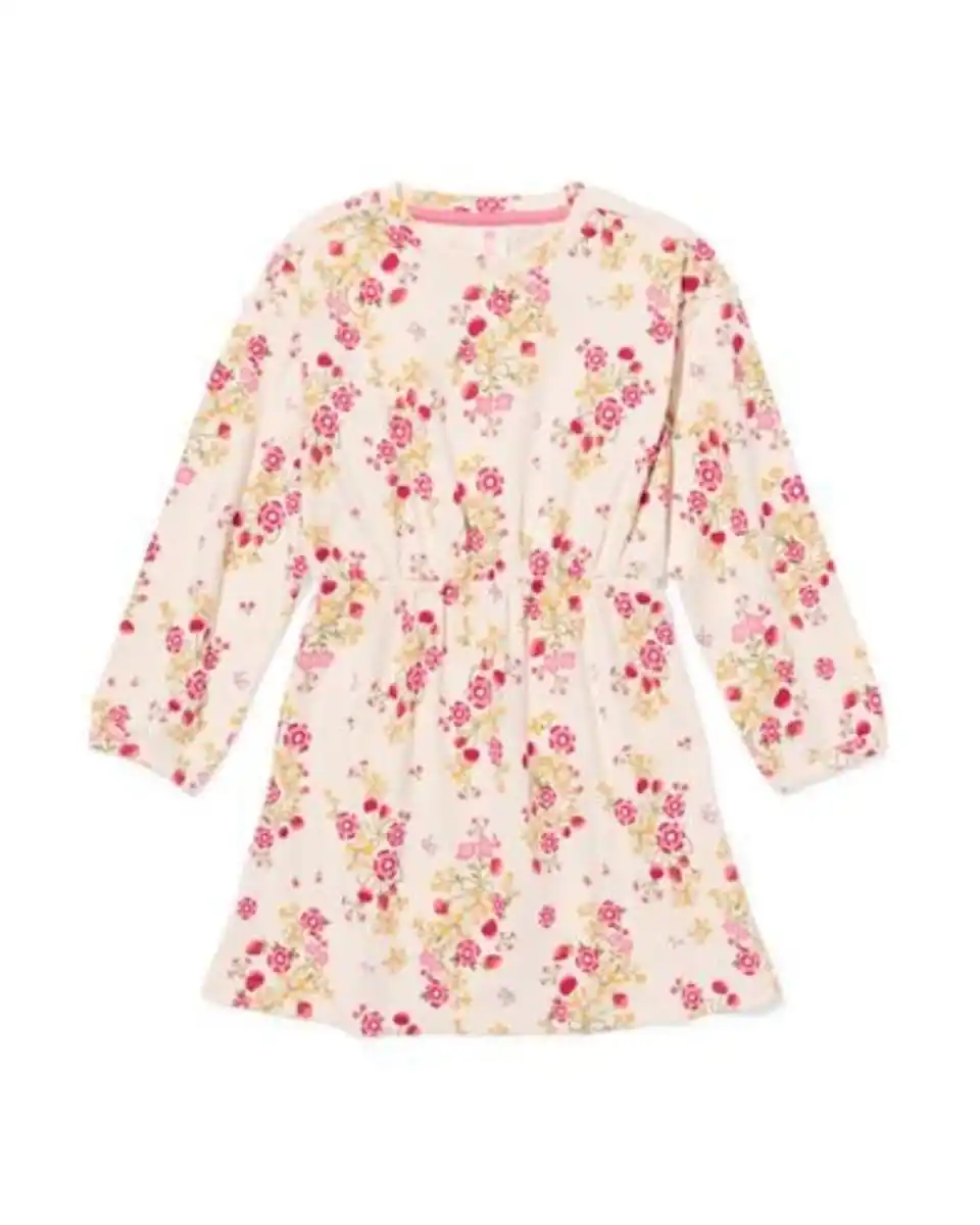 Bild 2 von Kinderkleid gerippt mit Blumen ecru