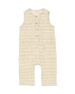 Baby-Jumpsuit, Musselin, abstrakt ecru
