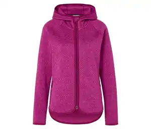 Strickfleecejacke mit Kapuze, pink