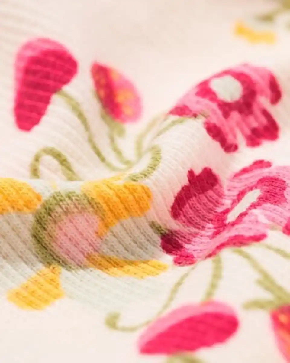 Bild 3 von Kinderkleid gerippt mit Blumen ecru