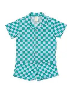 Baby-Bekleidungsset, bequeme Passform, kariert blau