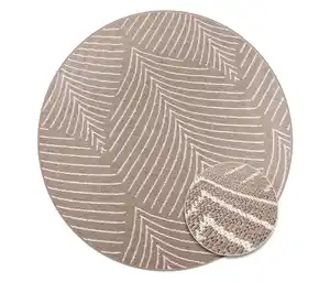 Primaflor Outdoor-Wende-Teppich »Leaves«, taupe, Ø 160 cm