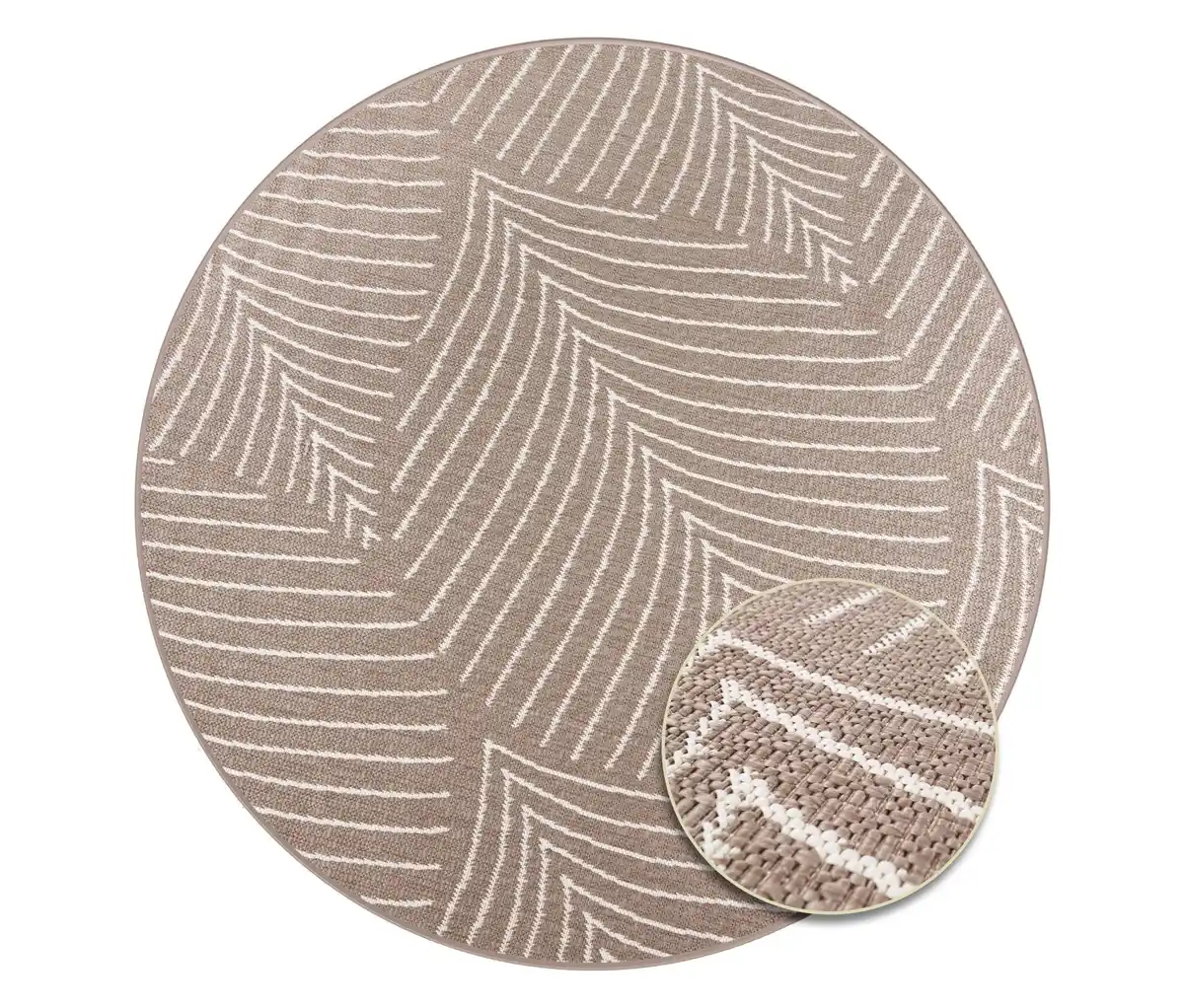 Bild 1 von Primaflor Outdoor-Wende-Teppich »Leaves«, taupe, Ø 160 cm