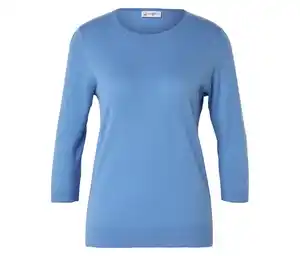Feinstrickpullover mit Seide, blau