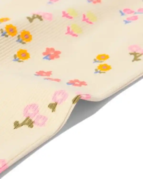 Bild 3 von Baby-Leggings mit Rippenstruktur, Blumen – 2 Stück rosa