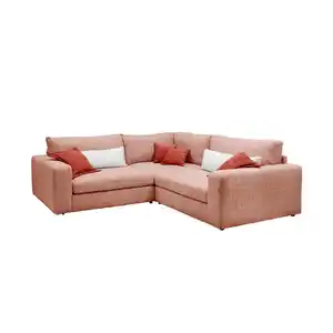 Carryhome Ecksofa, Rosa, Textil, 3-Sitzer, Füllung: Schaumstoffflocken,Schaumstoffflocken,Schaumstoffflocken, 248x248 cm, Stoffauswahl, Rücken echt, Wohnzimmer, Sofas & Couches, Wohnlandschaften